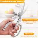 Heavy Duty Kitchen Scissors, Poultry Shears for Meat, Chicken, Bone, Turkey, Fish, Multi-Purpose Kitchen Shears With Anti-Slip Handle, Spring Loaded, Dishwasher Safe