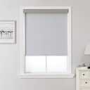 Joydeco 100% Blackout Roller Shades (Pro), Free-Stop Cordless Blinds for Windows, UV Protection, Natural Woven Blinds for Home and Office, Light-Proof Aluminum Cover (35" W x 75" H, Light Grey)
