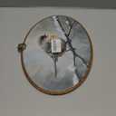 LKETW Winter Bird Oval Wall Art Decor, Rustic Winter Oval Canvas Hanging Decor, Snowy Cottagecore Farmhouse Bird Wall Decorations for Home Bedroom Living Room, 8.6x11.4 Inch (Christmas Winter brid)