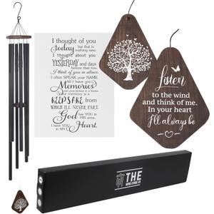 The Wind Chime CO Memorial 55” Deep Tone Large Wind Chime, Sympathy Wind Chimes Gift for The Loss of A Loved one, Memorial Wind Chimes for Outside Decoration, Soothing Melodic Tones with Mute Option.
