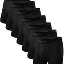 BAMBOO COOL Men's Underwear Breathable Boxer Briefs with Fly Moisture-Wicking Lightweight Underwear 7-Pack L