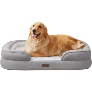 Soft Touch Orthopedic Dog Bed, XL Dog Bed for Extra Large Dogs Washable, Supportive Foam Pet Couch Bed with Removable Washable Cover and Nonskid Bottom, Grey (X-Large, Grey)