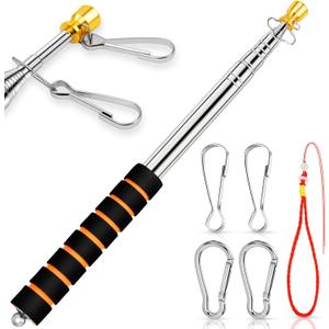 Portable Handheld Flag Pole for Carrying, 8.2Ft/2.5M Stainless Steel Telescopic Hand Held Carry Flag Pole, Telescoping Tour Guide Flag Pole Extendable Hand Flagpoles for 3x5 4x6 flags