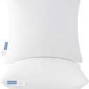 Leeden 18x18 Pillow Inserts Pack of 2, 18 Inch Throw Pillow Inserts, Soft Fluffy Decorative Square Throw Pillows for Couch, Sofa, Bed, and Home Decor White Pillows