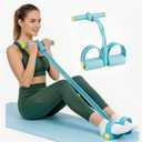 Pedal Resistance Bands with Handles, Upgrade 6-Tubes Manual Tension Training Pedal, Natural Rubber Foot Pedal Resistance Bands, Multifunction Fitness Bands for Abdomen, Waist, Arm, Leg