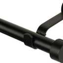 Elrene Home Fashions Serena Single Curtain Rod for Curtains and Drapery with Contemporary Cap Finials, 1-Inch Diameter, 86" - 120" Adjustable Rod, Antique Black