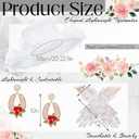 Tradder 3 Pcs Derby Outfits for Women Organza Fascinator Hat Beaded Derby Earrings Gloves Tea Party Outfit for Ladies (White, M)