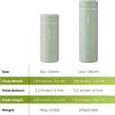 UpgradedExllena Small Insulated Water Bottle 12 oz/350ml Mini Insulated Water Bottle for Hot & Cold Drinks, Perfect Small Water Bottle for Travel, Purse, (Sage Green)