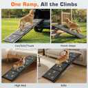 Dog Ramp for Car 63" L x 17" W Portable Ramps with Non-Slip Rug Surface Folding Pet Car Ramp for Truck/SUV & Stairs/Bed, Up to 250 LBS