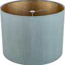 Wellmet Drum Lampshades, Easy Assembly Required Replacement Lamp Shades, Fabric Lampshades for Table Lamps Floor Lamps, Metal Spider Fitter, 16"x16"x12" (Green)
