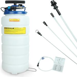 EASYBERG Pneumatic/ Manual 15L Oil Extractor Oil Changer Vacuum Fluid Petrol Fuel Extractor Automotive Oil Extractor Pump Manual Fluid Extractor Pump Tank Remover 