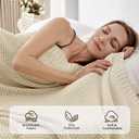 Joydeco Chunky Cable Knit Throw Blanket, Lightweight 100% Cotton Soft Cozy Throw Twin Blanket for Couch Bed and Sofa, Rustic Breathable Farmhouse Blanket Gift for Women Men(Cream White, 60"x80")
