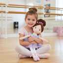 June Garden 16 Ballerina Doll Bella Soft Plush Dance Recital Gift for Girls Stuffed Ballet Doll with Purple Tutu and Tiara Perfect for Toddlers and Little Dancers