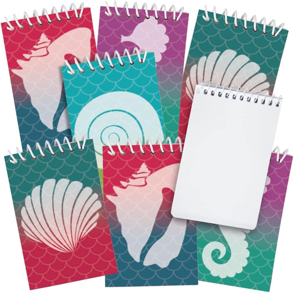 2 x ArtCreativity Mini Mermaid Scale Notebooks, Pack of 12, Small Spiral Notepads with Metallic Covers, Cute Stationery Supplies for School & Office, Fun Birthday Party Favors, Goody Bag Fillers for Kids