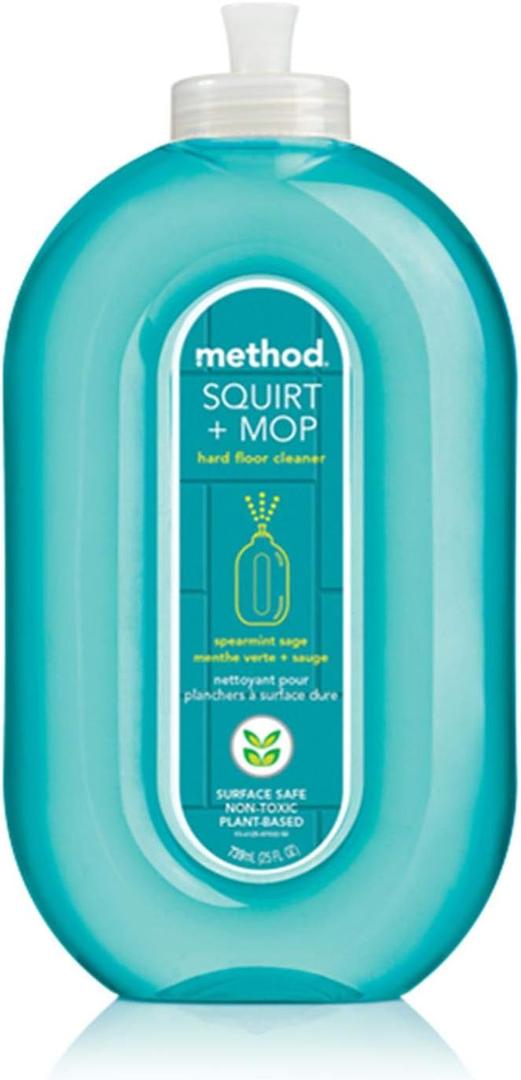 Method Hardwood Floor Cleaner Squirt + Mop Bottle, Spearmint Sage, For Sealed Hardwood and Laminate Floors, 25 Fl Oz (Pack of 1)