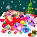 Christmas Slime Kit -Slime Party Favors for Kids, Xmas Stickers & Charms, Christmas Stocking Stuffers for Kids, Super Soft, Non-Sticky, DIY Surprise Slime for Girls & Boys