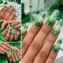 2 x St. Patrick's Day Nail Art Stickers 5D Shamrock Nail Decals Green Lucky Charms Four Leaf Clover Stickers for Women Irish Embossed Green Shamrock Self-Adhesive Spring Supplies Manicure Decor