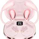 AI Translation Earbuds Real Time, Language Translator Earbuds with 144 Languages & Accents, 3-in-1 Bluetooth 5.4 Translating Headphones, iOS/Android, 8 Offline for Travel Business Learning, Pink-0728