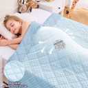 yescool Weighted Blanket 7 Pounds Light Blue Twin Size Cooling Weighted Throw Blanket, Minky Heavy Blankets Warm Weighted Comforter, Big Washable Thick Blankets Gift for 60-90lbs, 40 * 60in