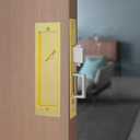 Youthua Modern Pocket Door Hardware Set - Privacy Lock with Finger Flush Pulls & Soft Close, for Sliding Barn Doors, Pocket Doors, Bedroom (Gold, Privacy)