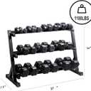 3-Tier Dumbbell Rack Multilevel Weight Storage Organizer for Home Gym, Weight Rack for Dumbbells, Kettlebells, (Rack Only)