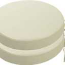 SK Studio Round Outdoor Chair Cushions for Patio Furniture, Set of 2 Waterproof Patio Chair Cushion with Adjustable Ties for Garden Sofa Couch, Beige, 20"x20"x2"