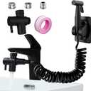 Sink Faucet Sprayer Set, Handheld Bidet Sprayer for Toilet, Metal Sprayer, with M22 M24 G1/2 Adapters and 3m Hose for Kitchen Sink, Bathroom or Toilet, Matte Black. (Faucet Not Included)