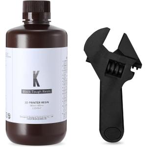 RESIONE Tough 3D Printer Resin, Not Brittle ABS Like Tough & Rigid 3D Resin for LCD DLP MSLA 3D Printing UV 405nm (K Black 1KG)