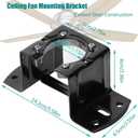 2 x Ceiling Fan Mounting Bracket with Integrated Electrical Connections, Carbon Steel Sloped Cathedral Ceiling Canopy Bracket for Living Room,Outdoor Patio,or Porch with Grounding Wire(Type A)