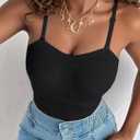 Tank Top for Women Tummy Control Compression Strap Workout Black Camisole S