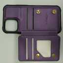 Vinich for iPhone 12/12 Pro Wallet Case with Card Holder, RFID Blocking Credit Slots Kickstand Shockproof Phone Cover for Women Men, Purple