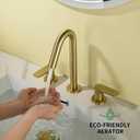 Evangeline 8 Inch Widespread Bathroom Sink Faucet 3 Hole Vanity Basin Mixer Tap Brushed Gold Deck Mount Lavatory Basin Faucet