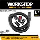 WORKSHOP Wet/Dry Vacs Shop Vacuum Accessories WS25020A Replacement Hose Attachment, 2-1/2-inch x 7-feet Dual-Flex Locking Vac Hose for Wet Dry Shop Vacuum Cleaners