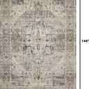 Loloi Hathaway Steel/Ivory 9'-0" x 12'-0" Area Rug | HTH-05 Printed Approx. 9x12 Grey Living room Dining room Bedroom, Vintage Inspired, Modern, Area Rug