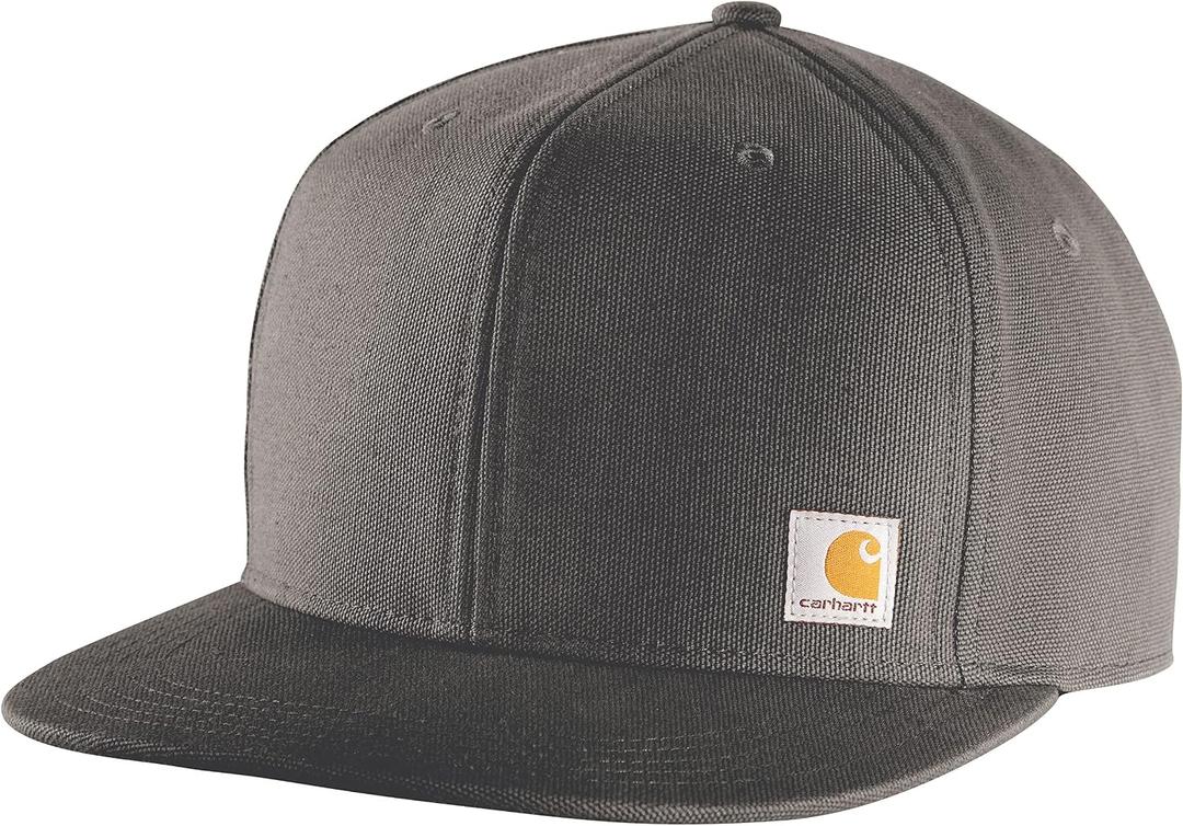 Carhartt Men's Firm Duck Flat Brim Cap (Gray)
