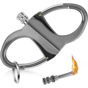 Keychain Lighter,Permanent Match,Permanent Match Keychains,Reusable Fire Starter Key Ring, Hidden Forever Lighter Keychain,For Outdoor Survival Gift for Men,Mini Waterproof Lighters