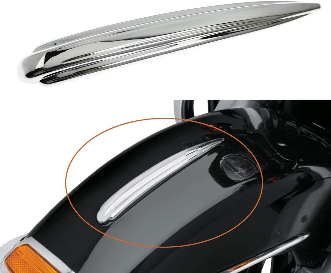 HDBUBALUS Motorcycle Front Fender Trim Fit For Harley Touring Street Road Glide Road King FLHR FLTRX FLHT 1984-2025 Heritage Softail 1986-2017 FLD 2012-2016 (Chrome)