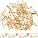 M METERXITY 60-Pack Bar Pins, 0.8 Inch Brooch Pin Backs Safety Clasp for Badges/Name Tags/Corsage/DIY Crafting Sewing Fabric, Metal Boutonnieres Locking Pin-Backing [20mm, Light Golden]