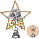 Christmas Tree Topper, Metal Large Star Christmas Tree Topper for Festive Party Home Ornaments, 3D Treetop for Xmas Holiday Decor