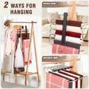 HUITEM Space Saving 6 Tier Pant Hangers, Anti-Slip, Stainless Steel, 2 Pack, Black