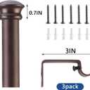 Standard Decorative Window Curtain Rods 30 to 88 Inch,5/8 Inch Diameter Small Curtain Rod Set, Heavy Duty Drapery Rods with Brackets Brown