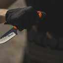 Tactical Everyday Carry Pocket Knife Fixed Blade Knife EDC Hunting for Camping, Hiking, Hunting, Wilderness survival with Nylon Bag (Orange handle)