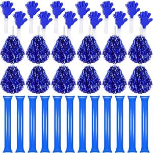 Sosation 36 Pcs Mexico Party Supplies Team Spirit Soccer Accessories Cheerleading Pom Poms Hand Clappers Party Favors and Thunder Sticks Noise Makers for Sporting Events