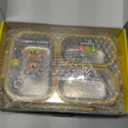 SAYAPE Stainless Steel Bento Lunch Box for Kids, 26.4 oz Leak-Proof 3-Compartment Metal Bento Box, BPA-Free, Cute Cartoon Meal Prep Snack Container with Utensils for School, Office, Travel - Yellow