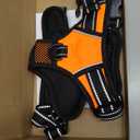 PHOEPET No Pull Dog Harness Medium Reflective Front Clip Vest with Handle,Adjustable 2 Metal Rings 3 Buckles,[Easy to Put on & Take Off](M, Orange)