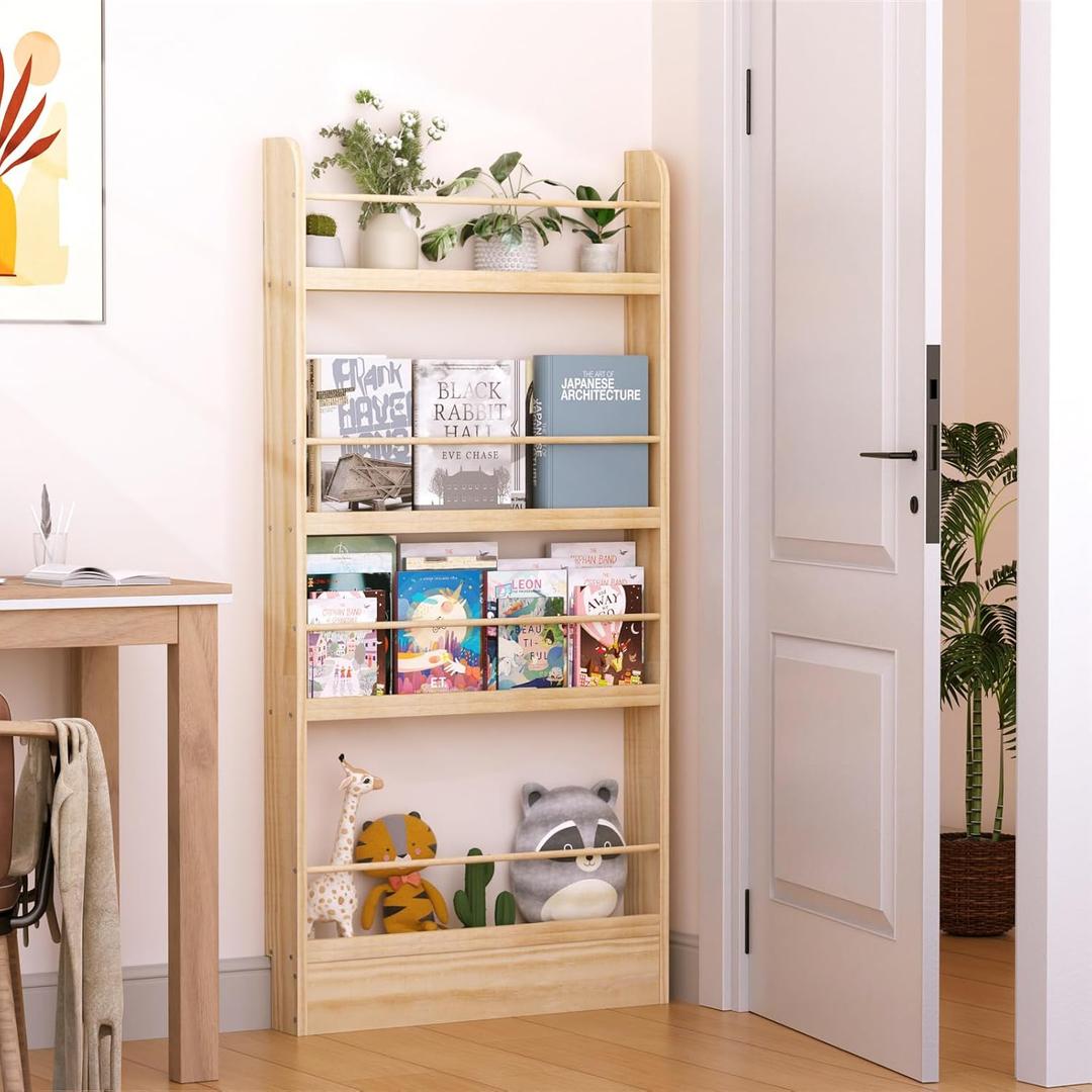 Behind the Door Shelf, Kids Bookshelf 4-Tier, Slim Wall Book Shelf for Kids Rooms, Wall Shelves, Behind the Door Storage. Wooden Storage Organizer & Bookecase Child Bookshelves for Books Fits Bedroom Behind the Door Shelf, Kids Bookshelf 4-Tier, Slim Wall Book Shelf for Kids Rooms, Wall Shelves, Behind the Door Storage. Wooden Storage Organizer & Bookecase Child Bookshelves for Books Fits Bedroom