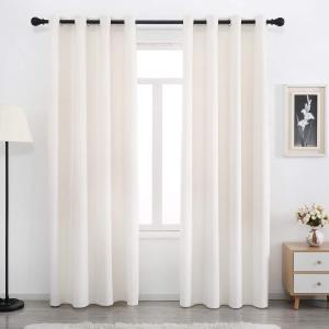 SPXTEX Cream White Velvet Curtains 54 Inches Long - Grommet Thermal Insulated Window Treatment for Bedroom, Light Filtering Set of 2 Panels
