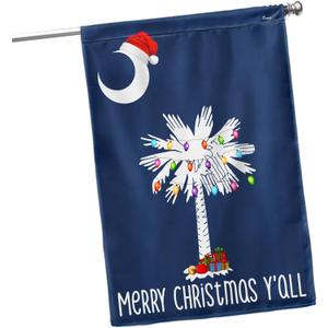 FLAGWIX South Carolina Christmas House Flag - Palmetto Tree Flag (29.5" x 39.5") - Decorations Home & Garden - Double Sided, Heavy Duty Canvas, Indoor/Outdoor