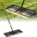 Lawn Leveling Rake,70 Inch Long Handle Rakes for Lawns 30"x10" Heavy Duty Lawn Leveler Tool for Soil Compost Sand Landscape Rake for Yard Garden Golf Course