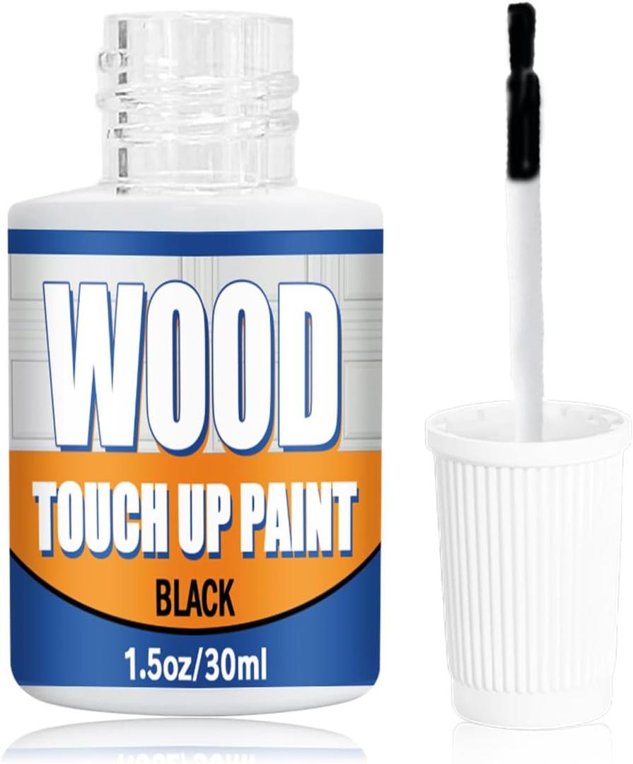 3 x Wood Touch Up Paint, 1.5 fl Oz Black Paint Pen for Furniture, Fast Drying, Quickly Repairs Any Scratches Chips Blemishes on Cabinets, Doors, Tables, and Dressers
